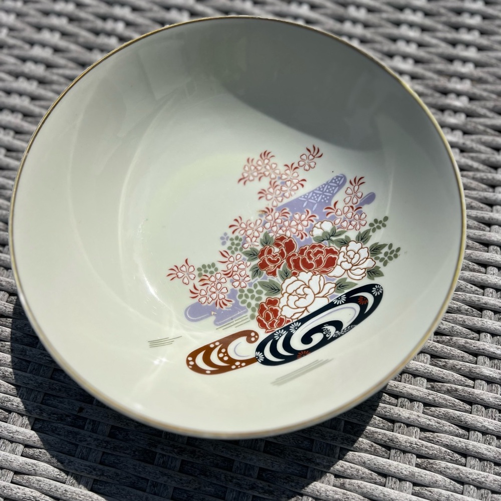Vintage Porcelain S.N.B. NAGOYA Japan Floral Dish